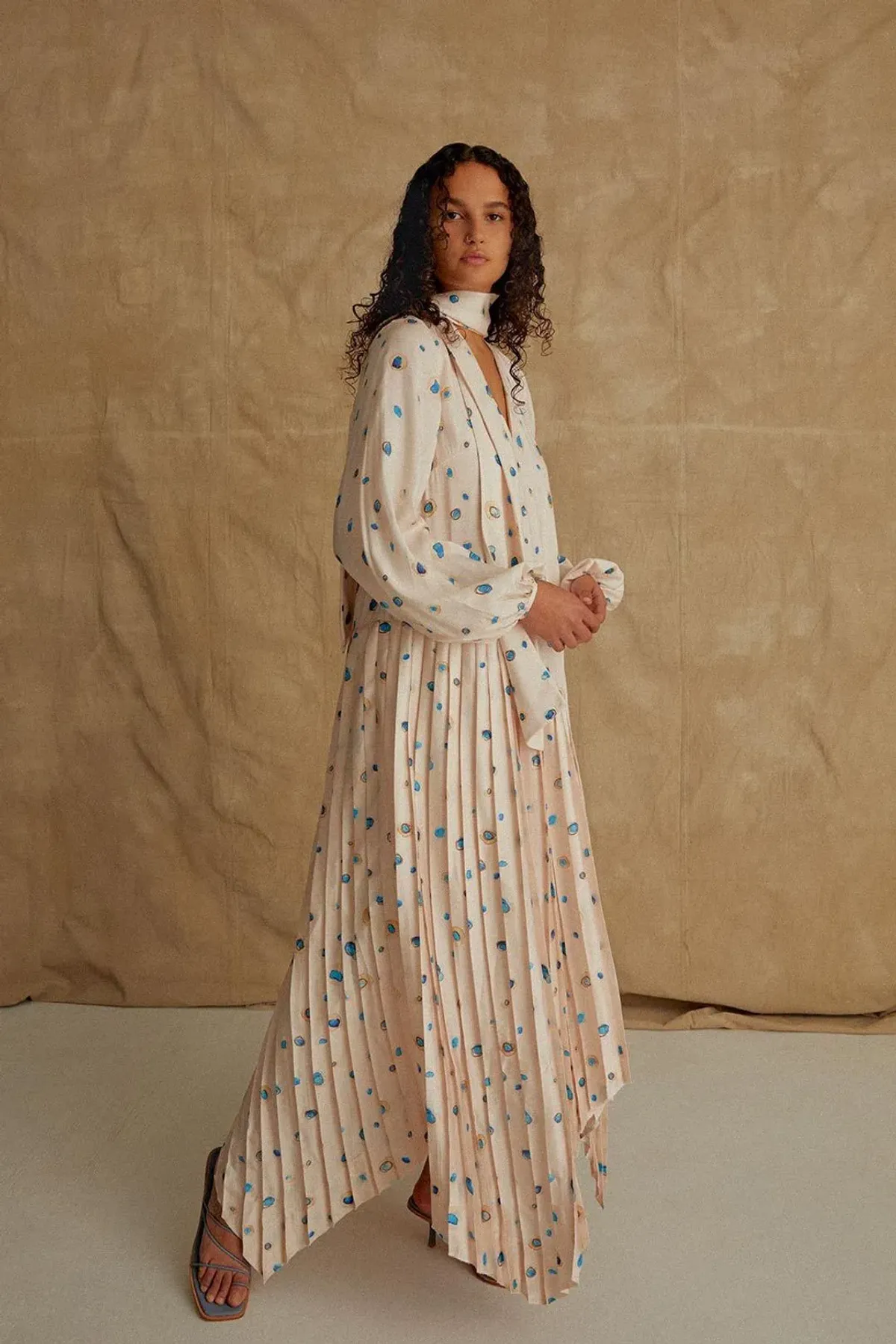 Aje Ponte Bleu Overture Pleat Midi Dress Print Size 6 - Image 5