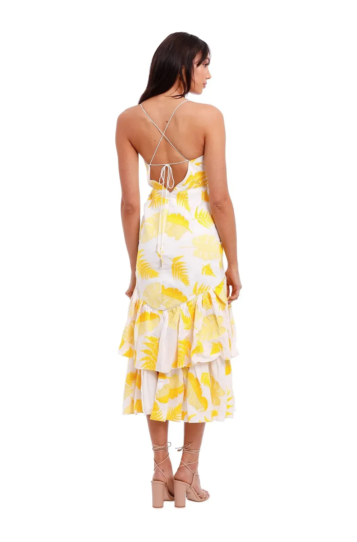 Acler Wray Dress Yellow Print Size 8 - Image 2