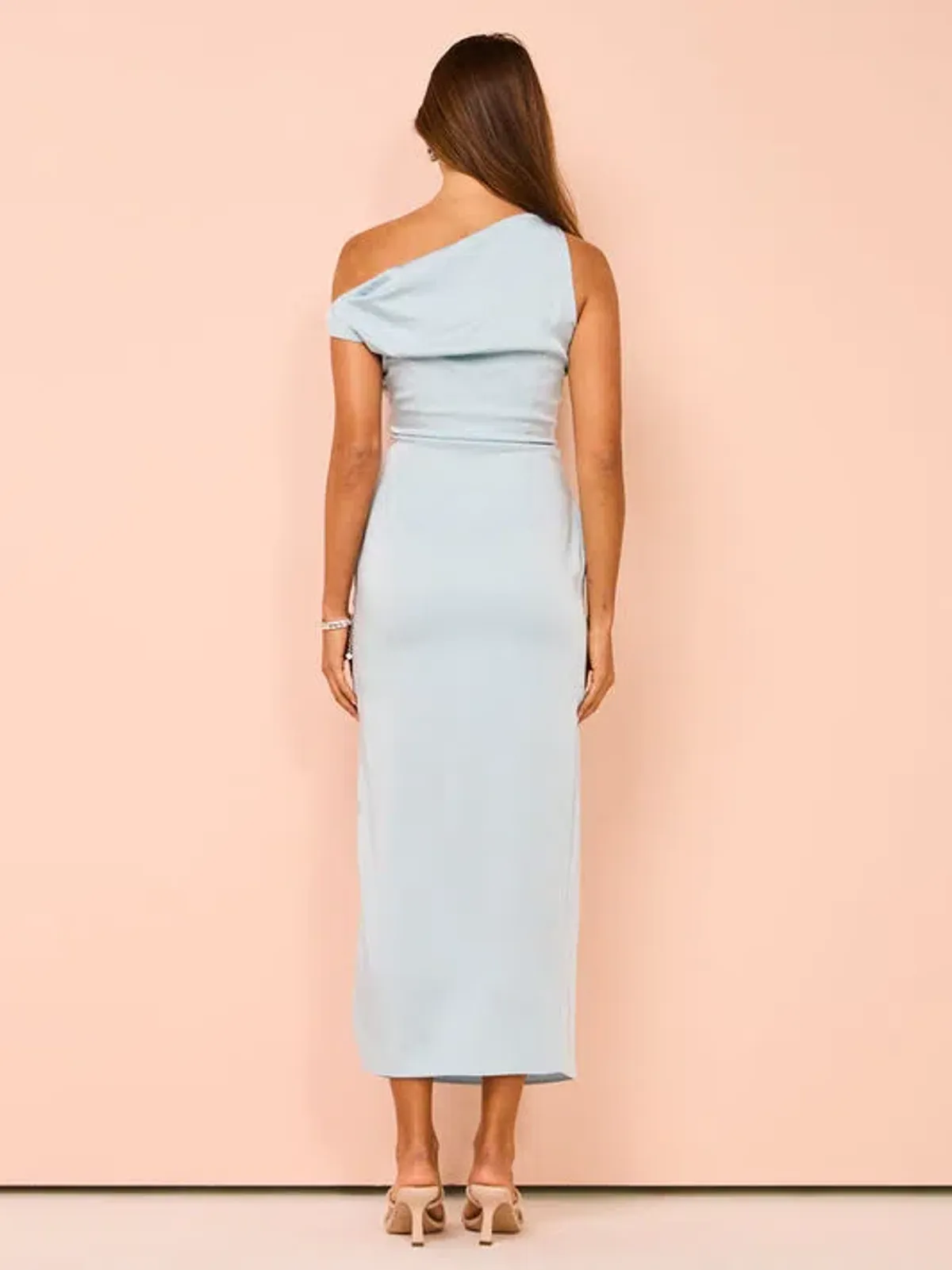 Bec & Bridge Rochelle Asym Midi Dress Dolphin Blue Size 12 - Image 4