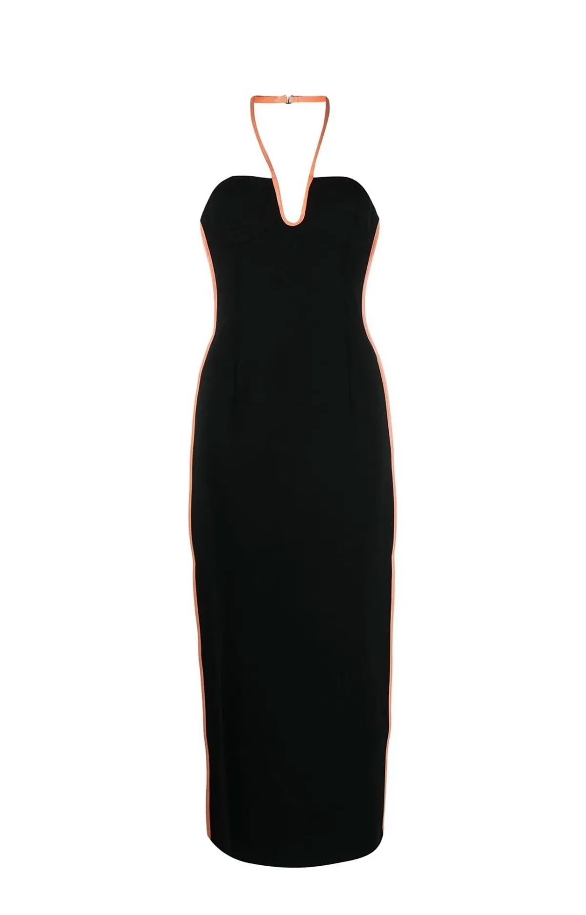 Paris Georgia Nassia Midi Dress Black & Pink Leather Size 10 - Image 4