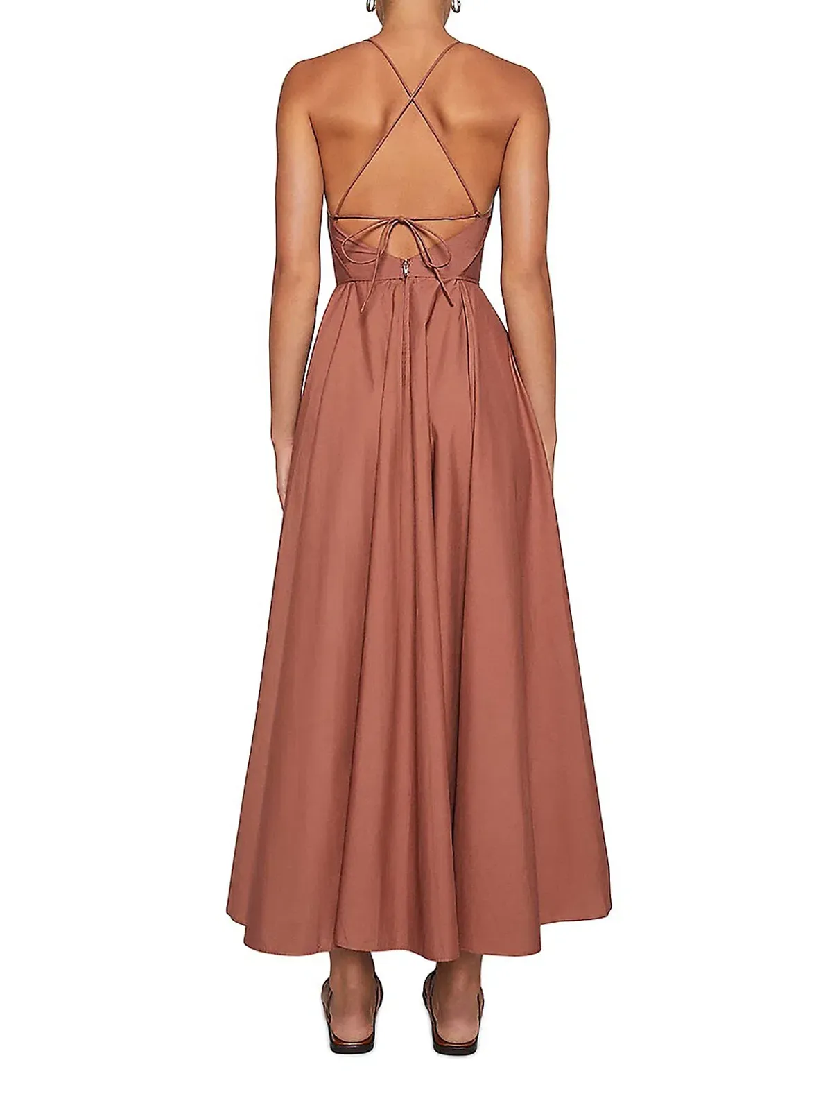Scanlan Theodore Parachute Cotton Dress in Sienna Dusty Pink Size 8 - Image 3