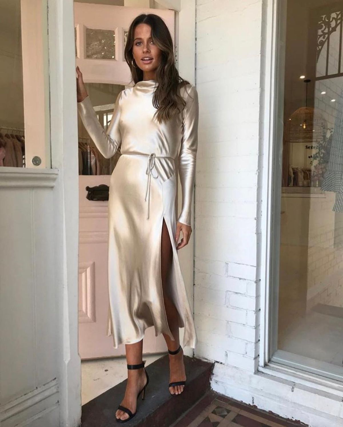 Bec & Bridge Kaia Long Sleeve Dress in Sand Size 8 - Image 1