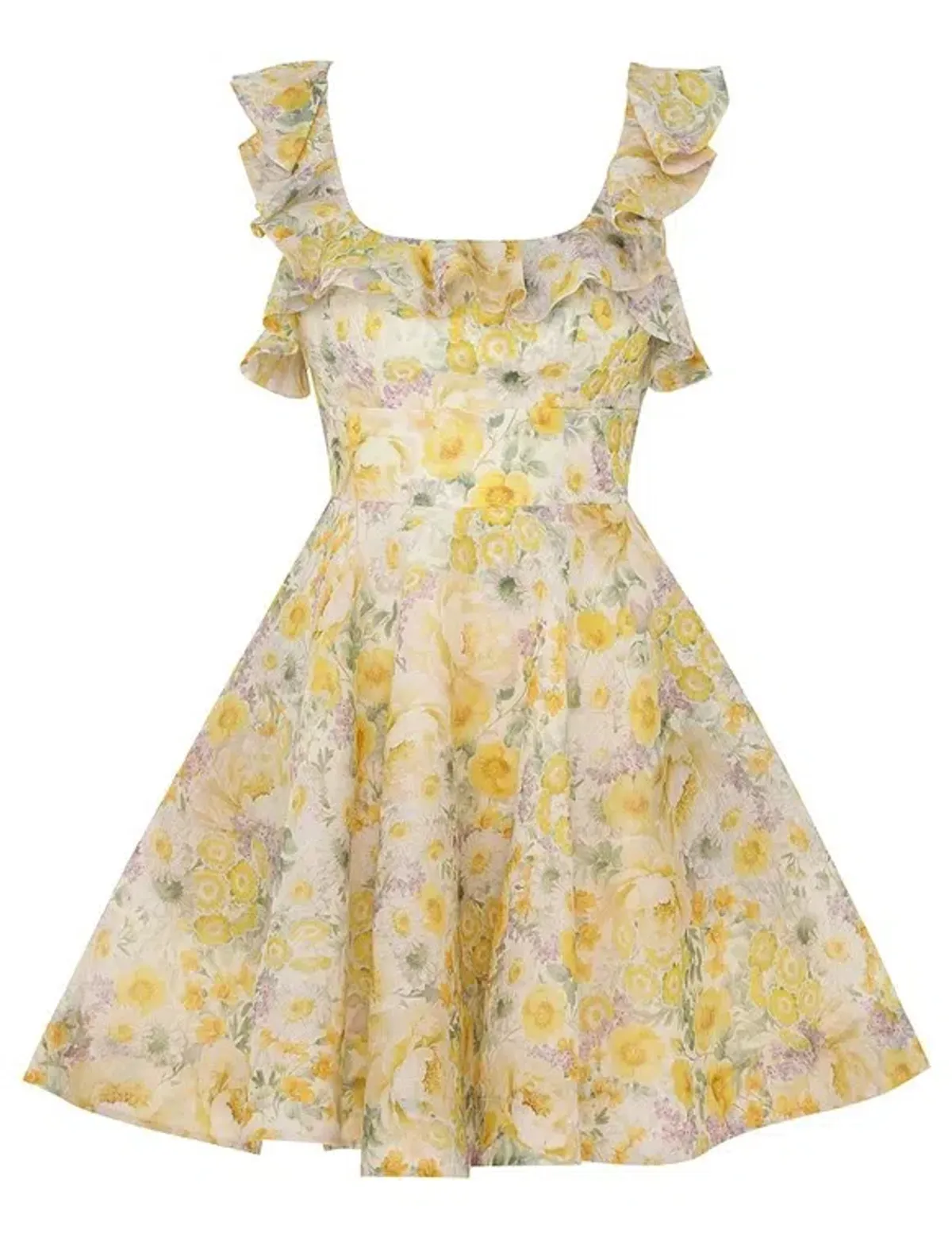 Zimmermann The Harmony Frilled Mini in Citrus Garden Print Size 2 / AU 12 - Image 4