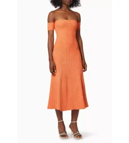 Anna Quan Valerie Off-shoulder Dress In Orange Size 6 for rent on The Volte - image 2