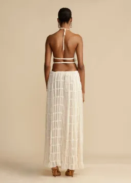 Arcina Ori Juliette Halter And Skirt Set In Warm Cream Size M / AU 10 for rent on The Volte - image 4