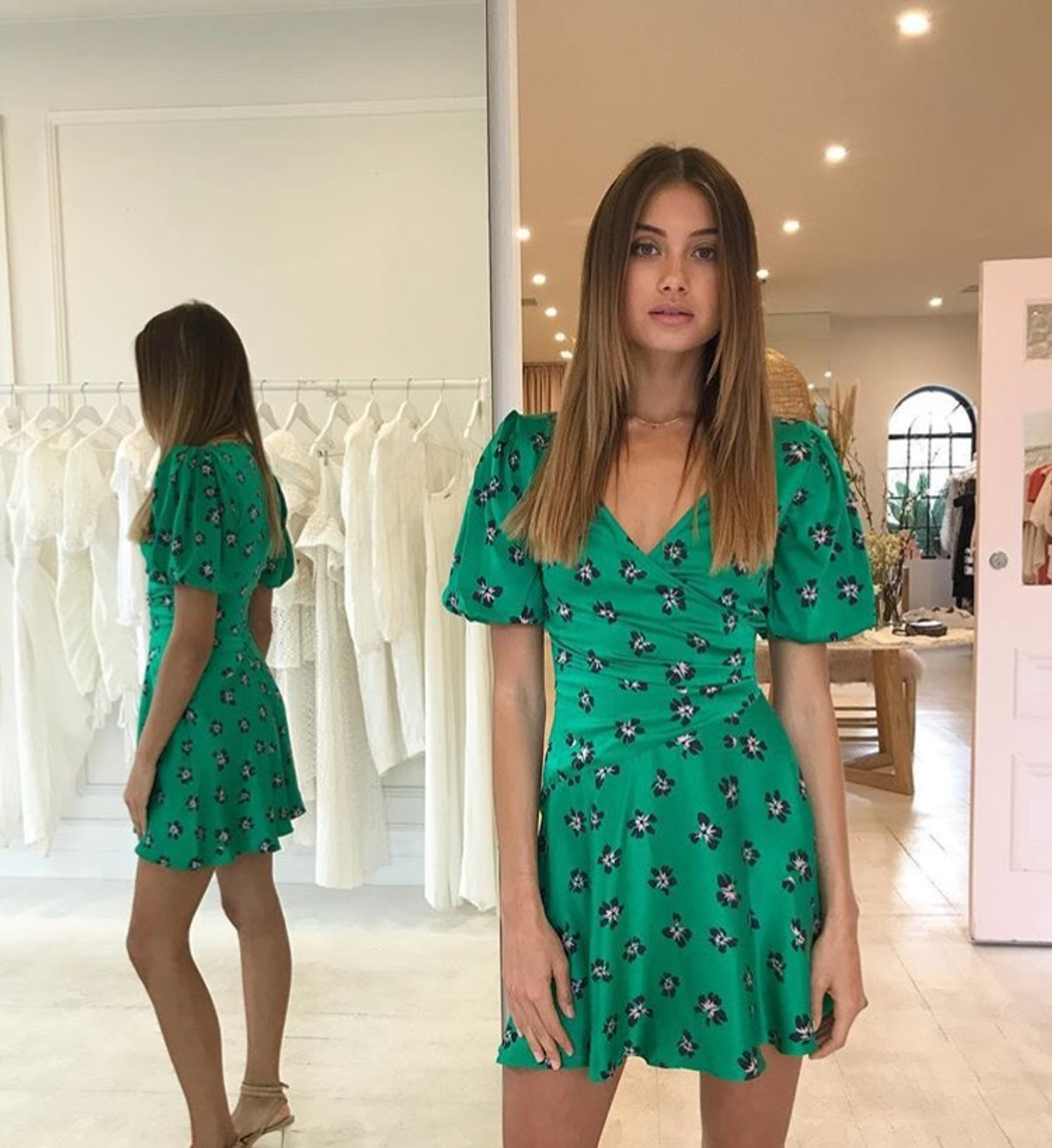 Bec & Bridge Tropicana Mini Dress Green Size 8 - Image 3