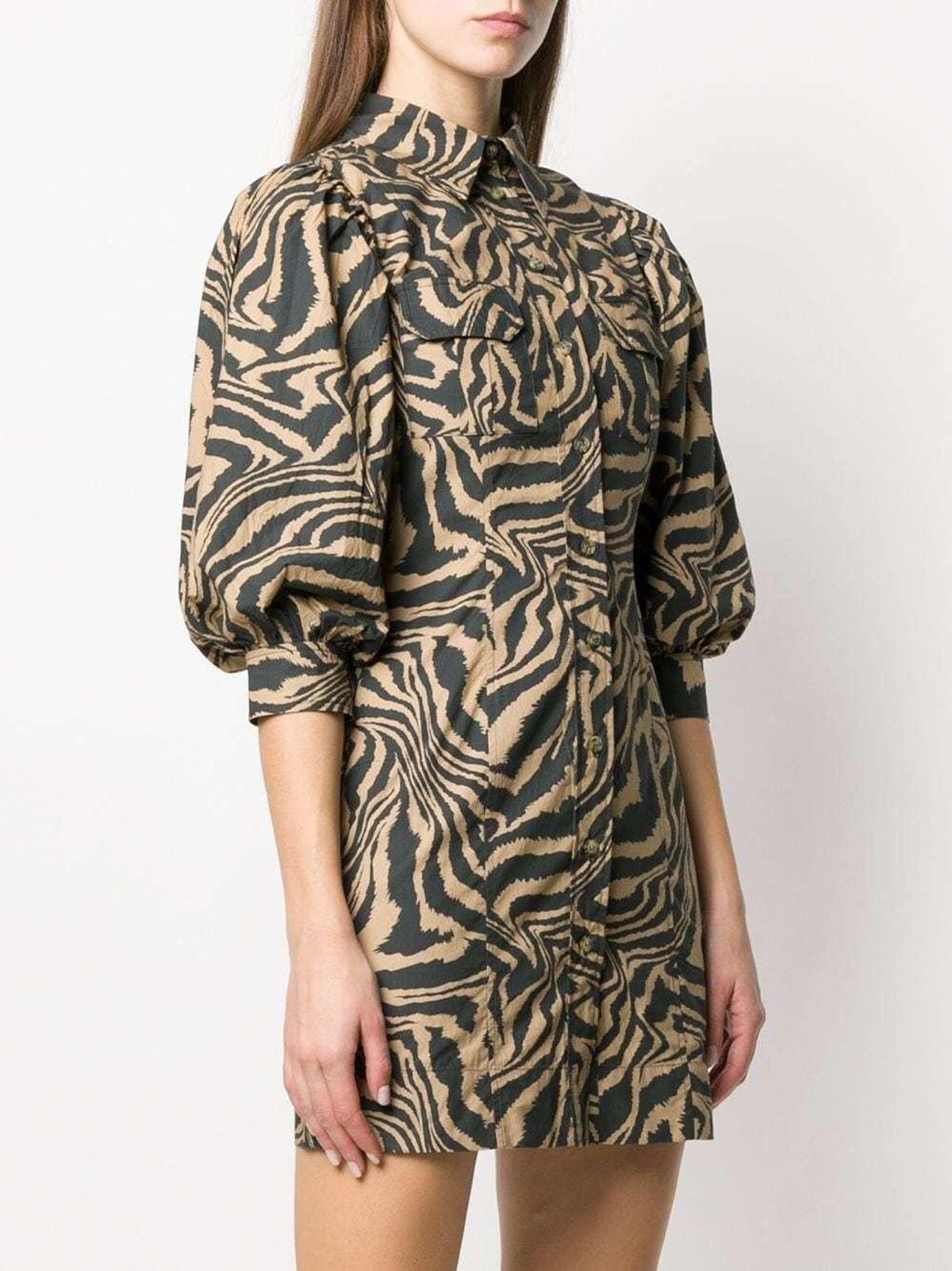 GANNI swirl tiger-print dress - Image 1