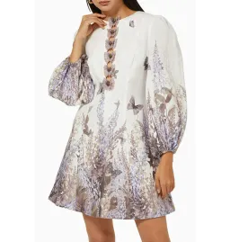 Zimmermann The Luminous Butterfly Mini Dress in Ivory Lavender Tea Size 2 / AU 12 for rent on The Volte - image 2