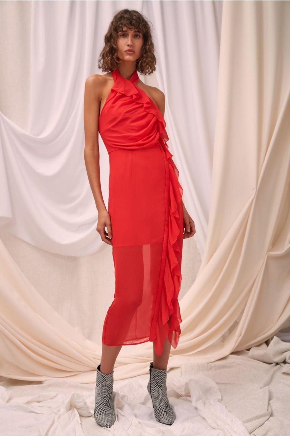 C/MEO COLLECTIVE ELUDE MIDI DRESS CHILLI - Image 7