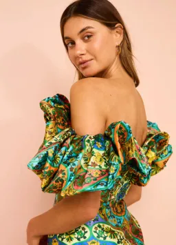 Alemais Sofie Off Shoulder Mini Dress Multi Floral Size 10 for rent on The Volte - image 5