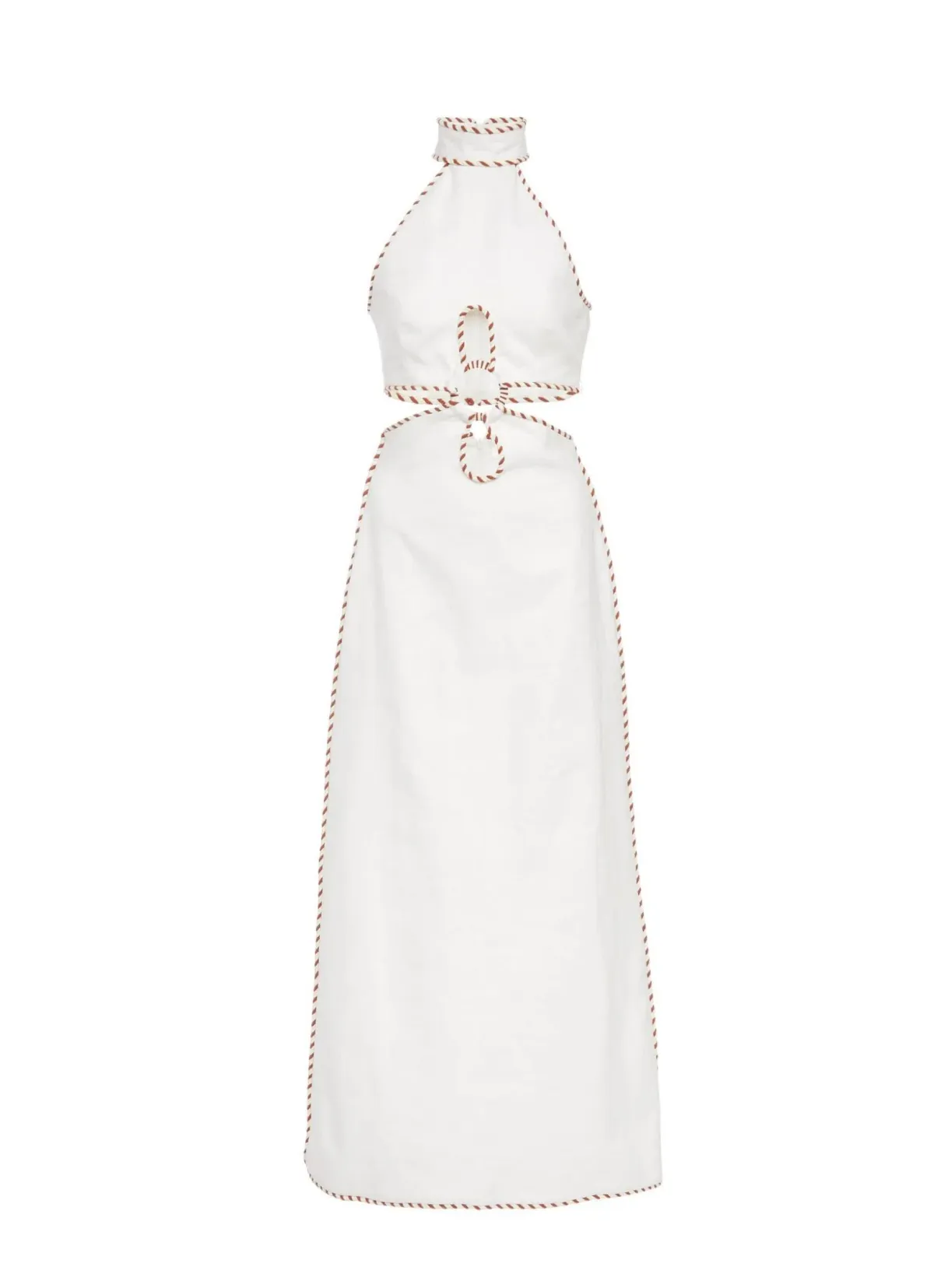 Zimmermann Braid-Trimmed Cut Out Linen Midi Dress White Size 1 / AU 10 - Image 2