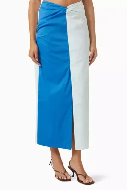 Sir the Label Azul Twist Midi Skirt Ice Blue Cobalt Size 6 for rent on The Volte - image 2