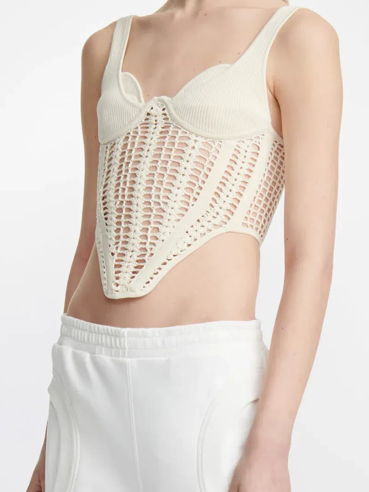Dion Lee Crochet Corset in Bone Size 10 - Image 2