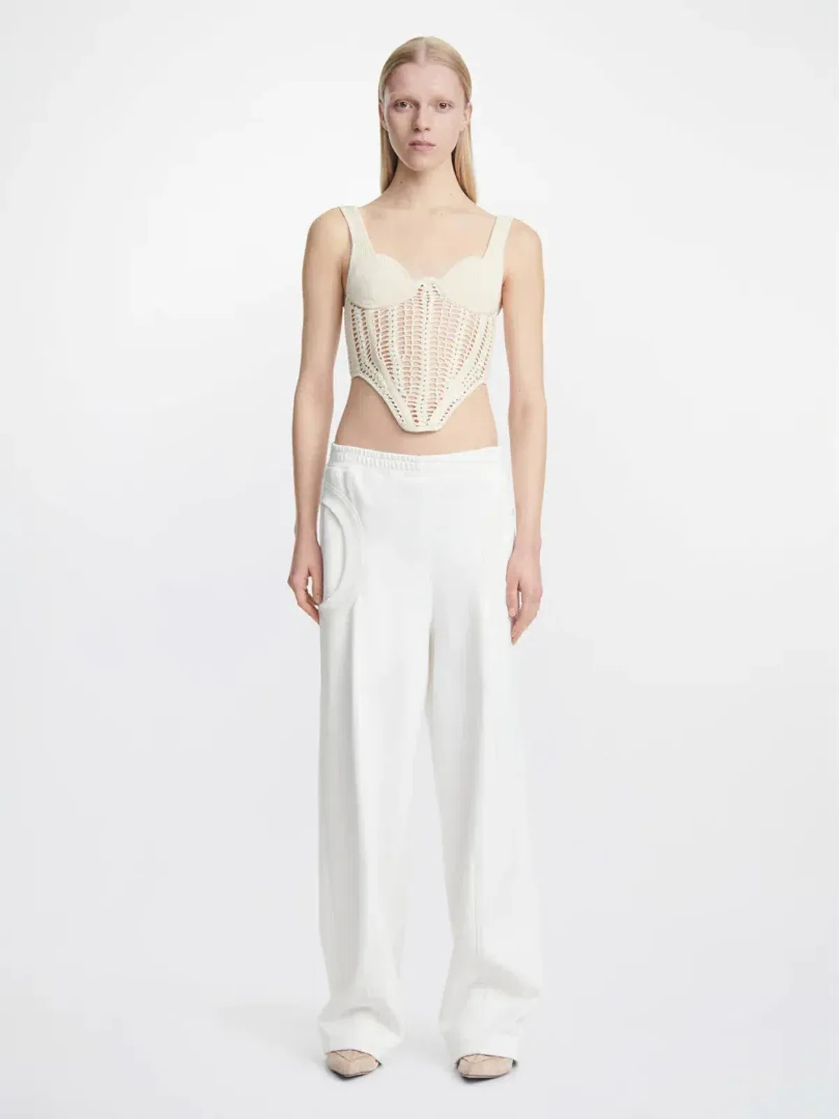 Dion Lee Crochet Corset in Bone Size 10 - Image 1
