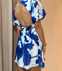 Sir the Label Vivi Open Back Mini Dress In Merce Abstract Print Size 3 / AU 12 for rent on The Volte - image 4