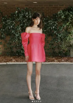Aje Baret Sleeved Mini Dress Pink Size AU 10 for rent on The Volte - image 4