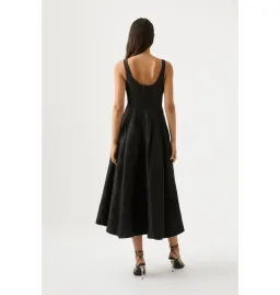 Aje Divinity Pearl Pin Midi Dress in Black Size AU 10 for rent on The Volte - image 4
