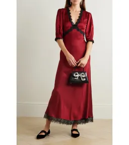Rixo Gabrielle Open-Back Dress in Red Size AU 20 for rent on The Volte - image 1