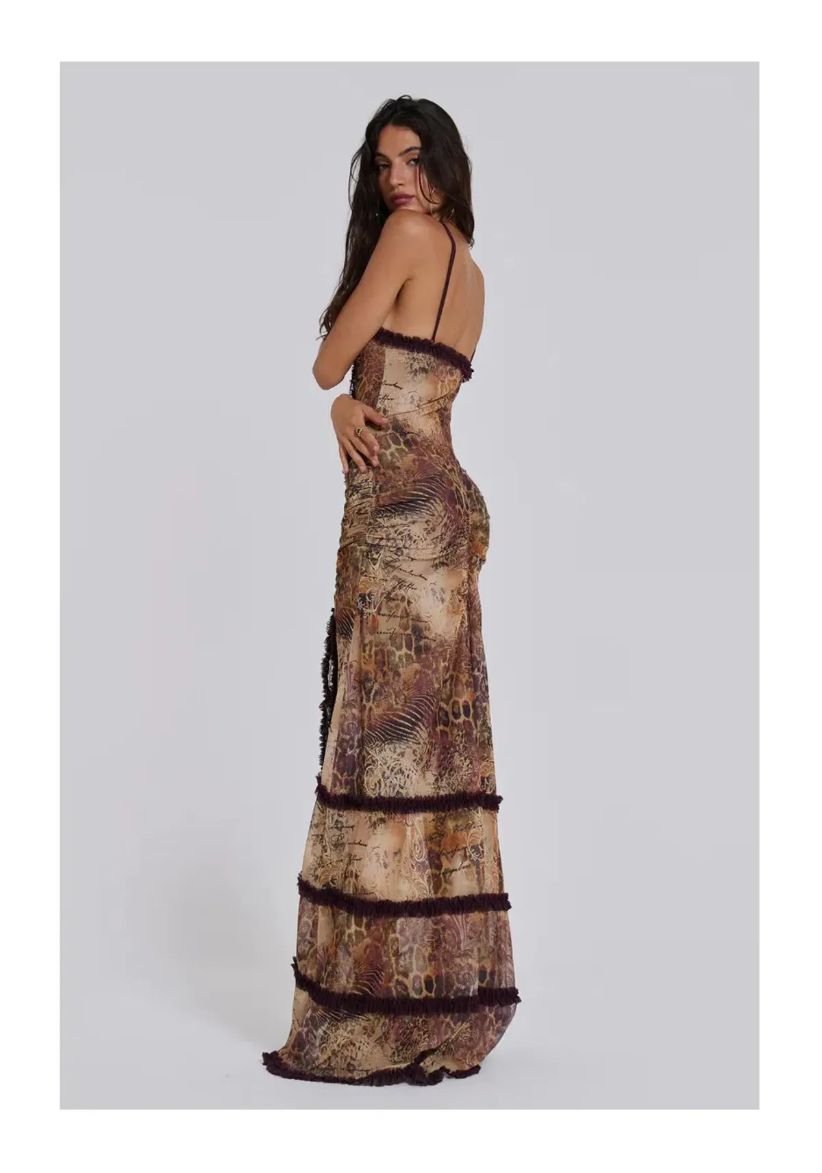 Jaded London Fatale Maxi Dress in Sunrose Size 8 - Image 2