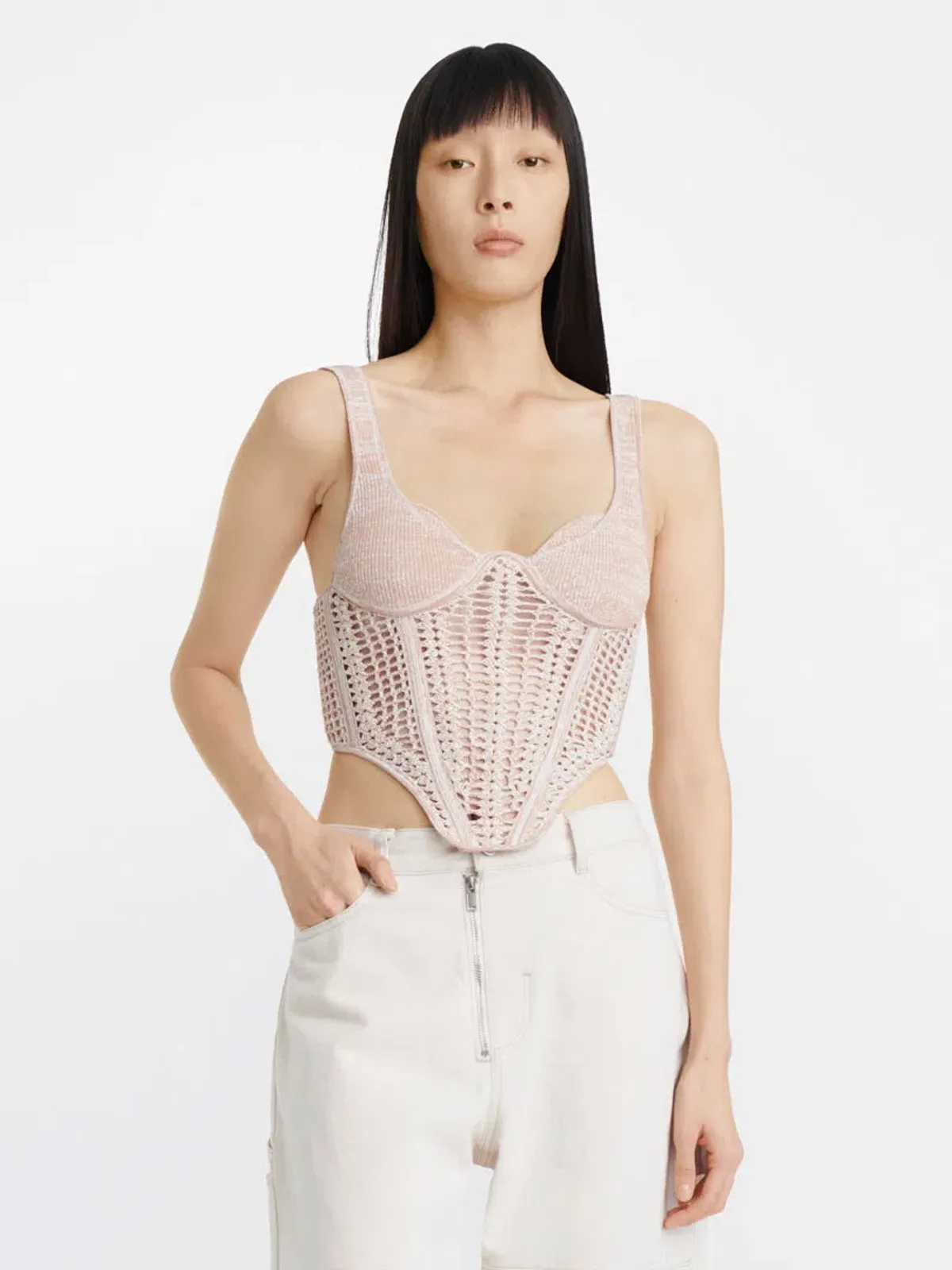 Dion Lee Cream Crochet Corset Cream Size XXS/ AU 4 - Image 2