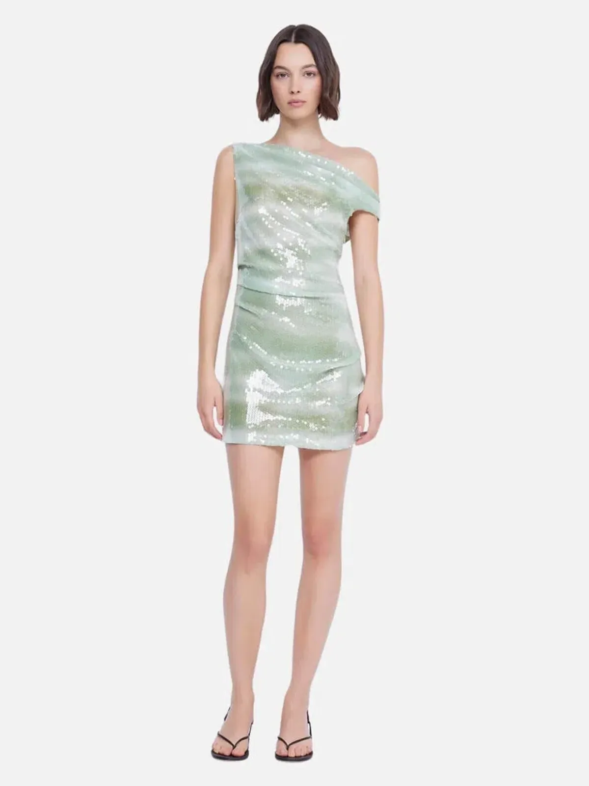 Bec & Bridge Brydie Asym Dress Mint Sequin Size 10 - Image 1
