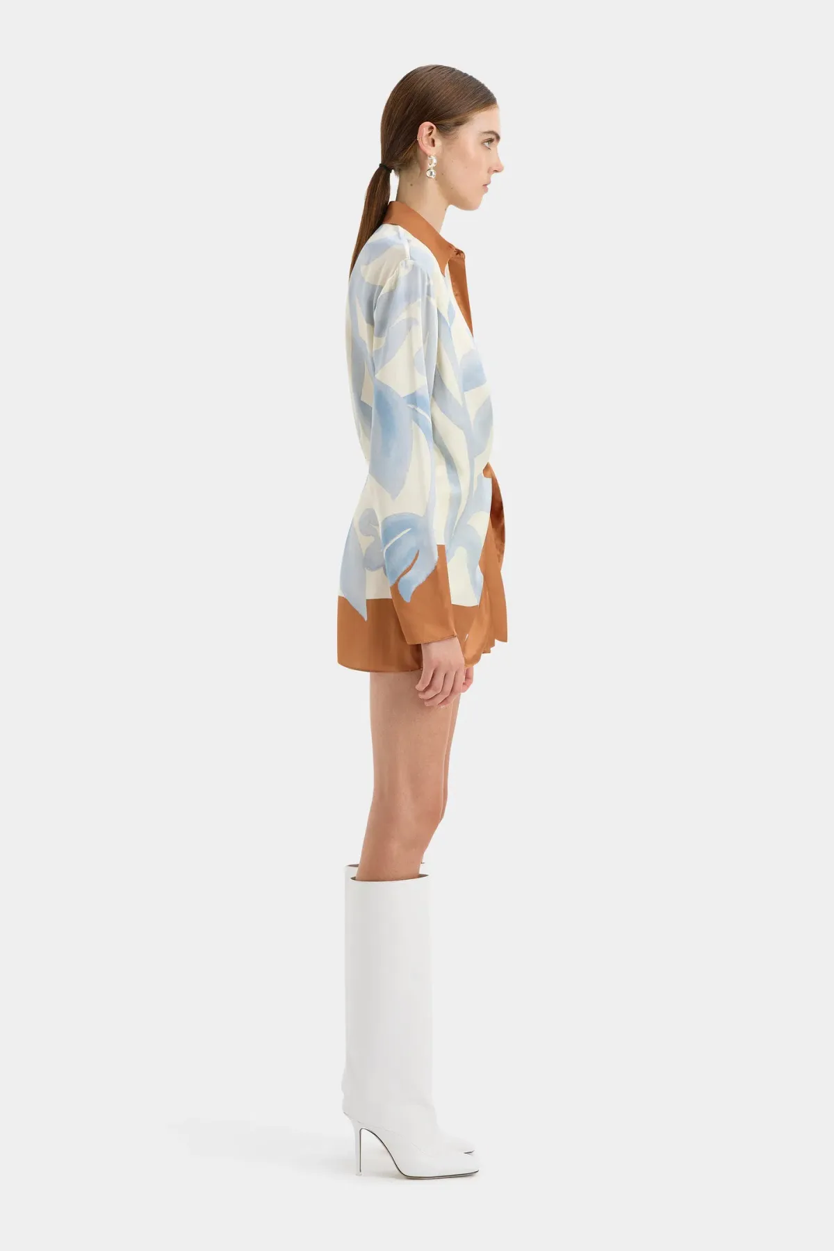 Sir the Label The Sorrento Shirt Mini Dress Sciarpa Print Size 8 - Image 3