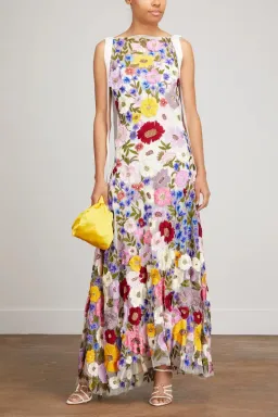 Rachel Gilbert Nya Floral Gown Multi Size 3 / AU 12 for rent on The Volte - image 1