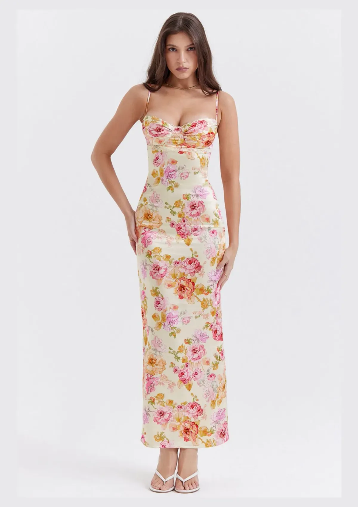 House of Cb Josefina Maxi Dress Ivory Floral Size S / AU 8 - Image 1