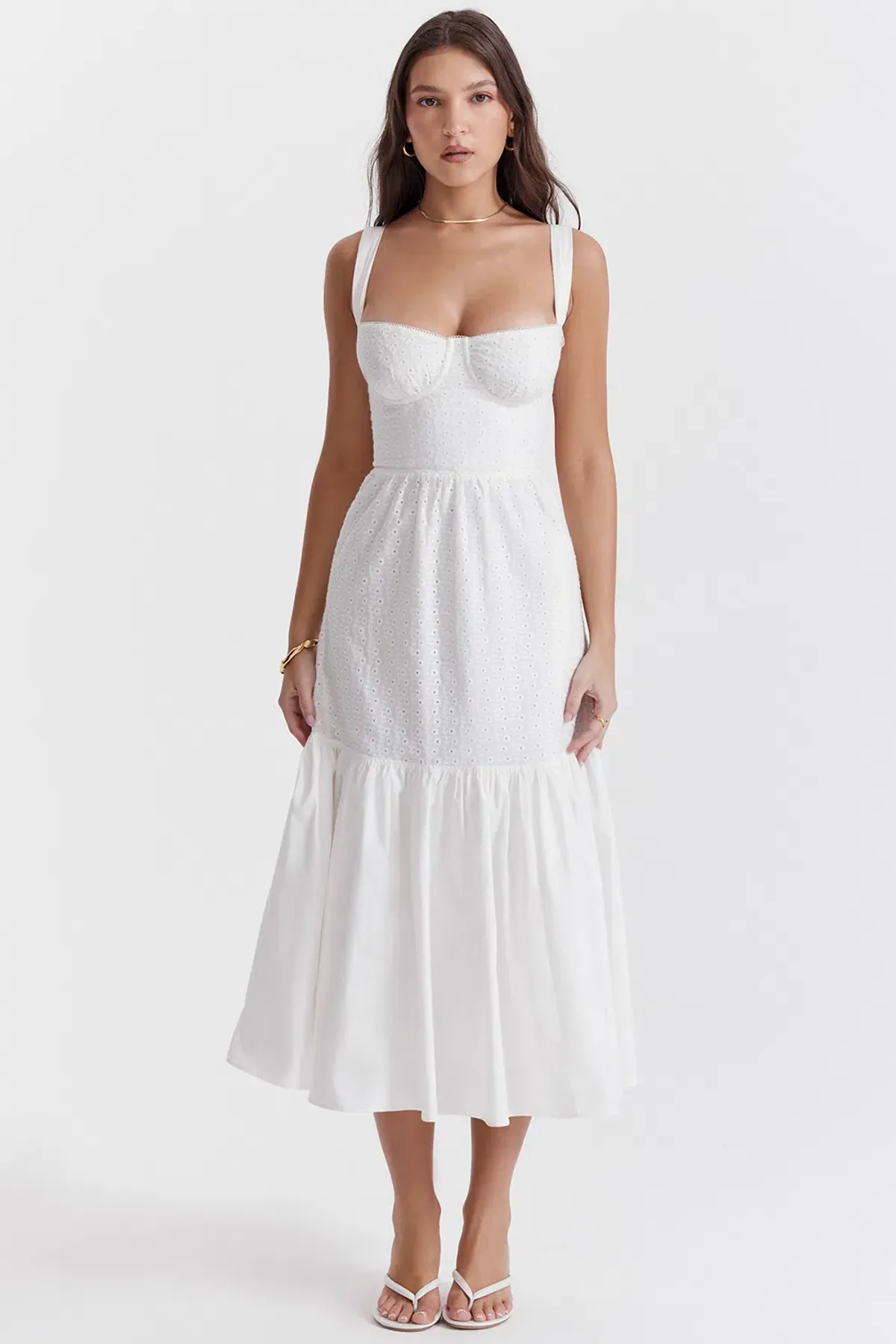 House of CB Elia White Midi Dress Size M/AU 10 - Image 2