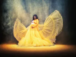Custom Maternity Dress Yellow Size 14 for rent on The Volte - image 2