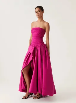 Aje Violette Bubble Hem Maxi Dress Deep Magenta Size 10 for rent on The Volte - image 4
