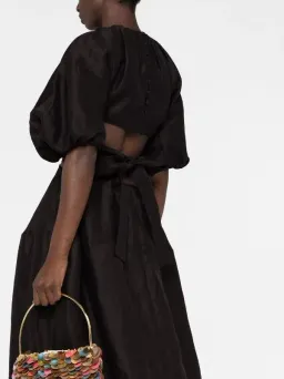 Aje Mimosa Puff Sleeve Midi Dress Black Size 8 for rent on The Volte - image 3