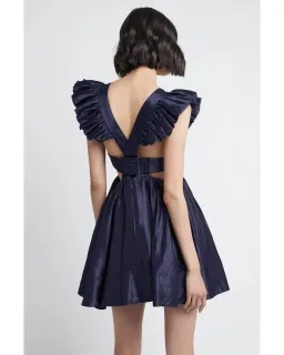 Aje Revitalise Frill Mini Dress Indigo Size 8 for rent on The Volte - image 3