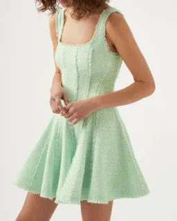 Aje Anais Boucle Mini Dress Mint Green Size 10 for rent on The Volte - image 2