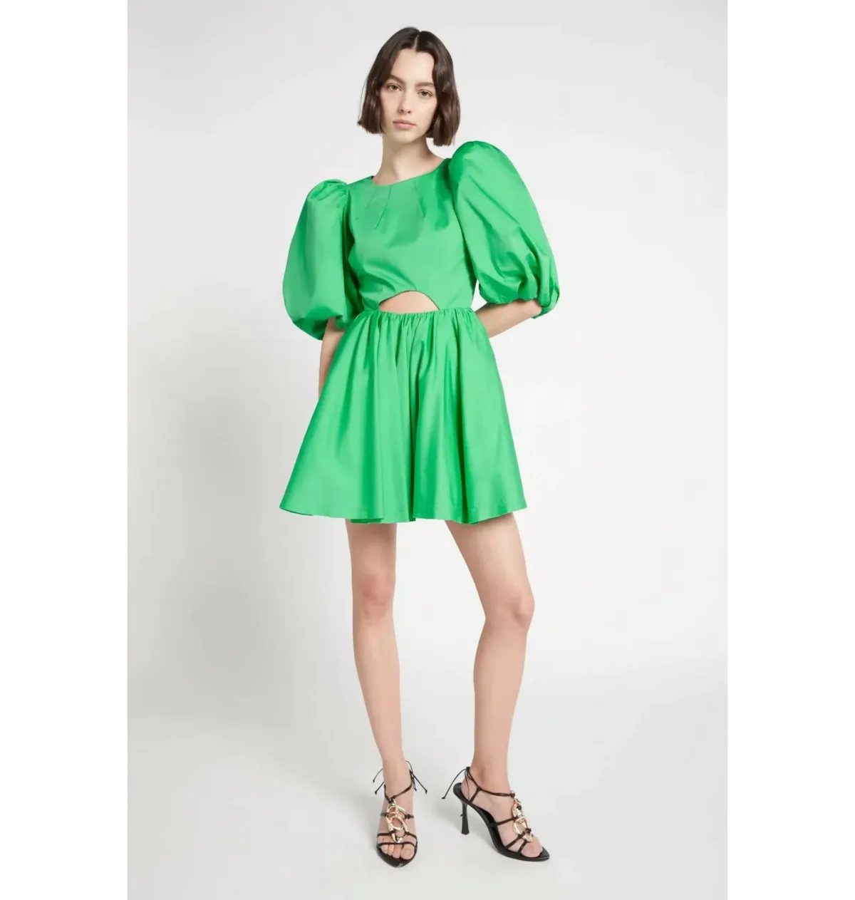 Aje Colette Abstract Cut Out Mini Dress Green Size AU 6 - Image 1