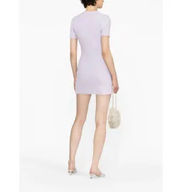 Self Portrait Embellished Knit Mini Dress Lilac Size AU 8 for rent on The Volte - image 2