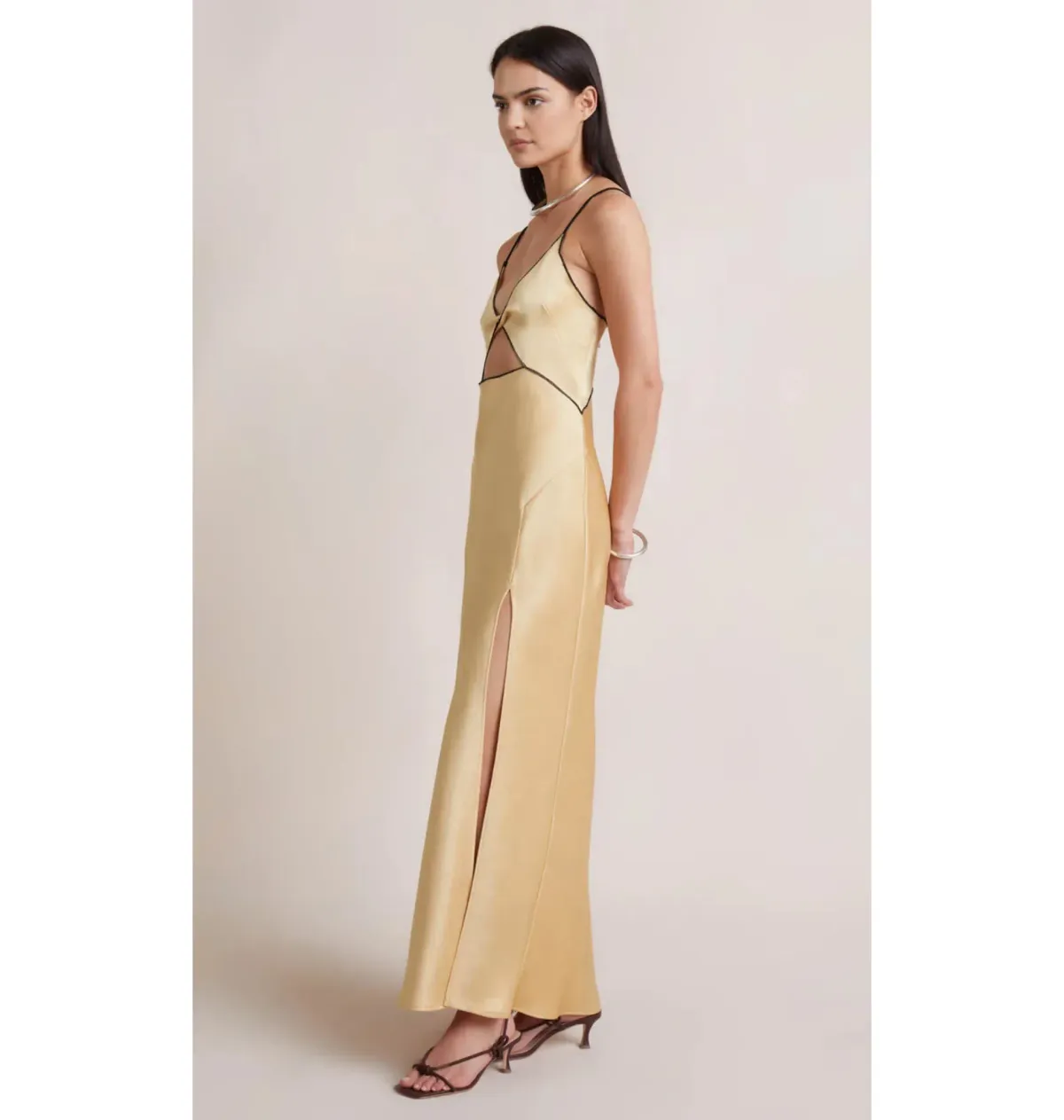 Bec & Bridge Hazel Maxi Dress Wheat/Yellow Size AU 6 - Image 2
