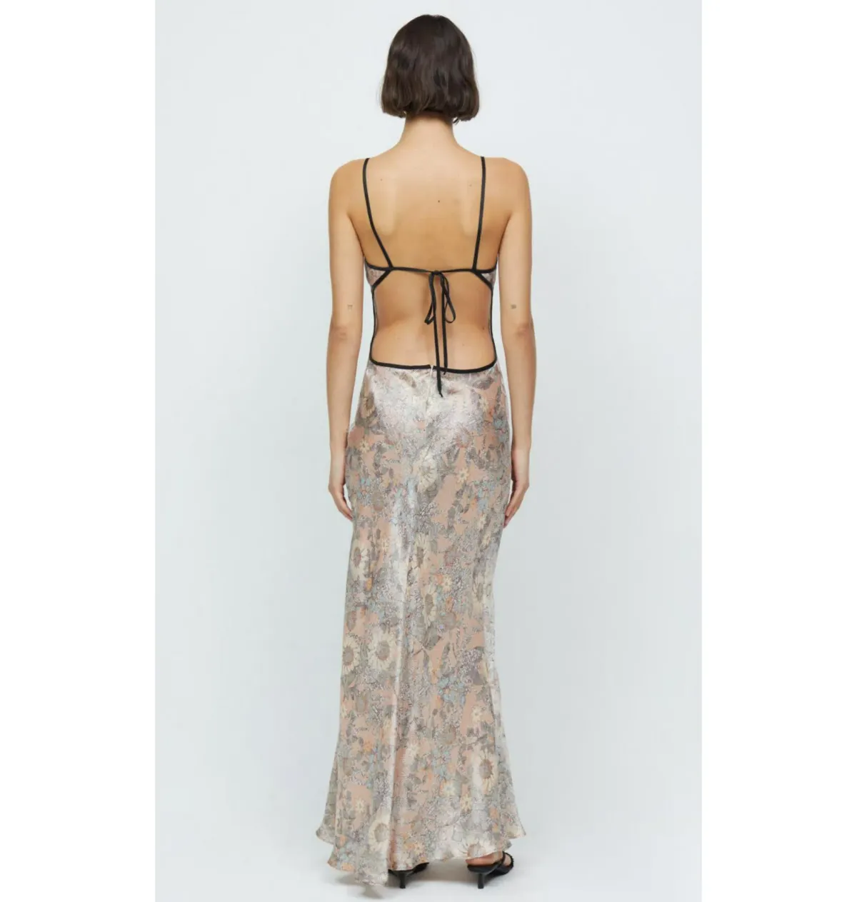 Bec & Bridge Nina Keyhole Maxi Dress Blush Jacquard Size AU 10 - Image 3