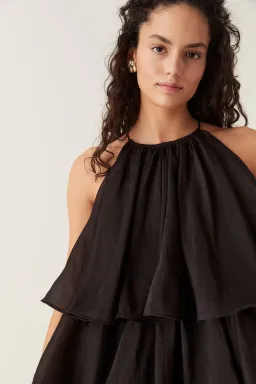 Aje Claudia Tiered Mini Dress Black Size 8 for rent on The Volte - image 3
