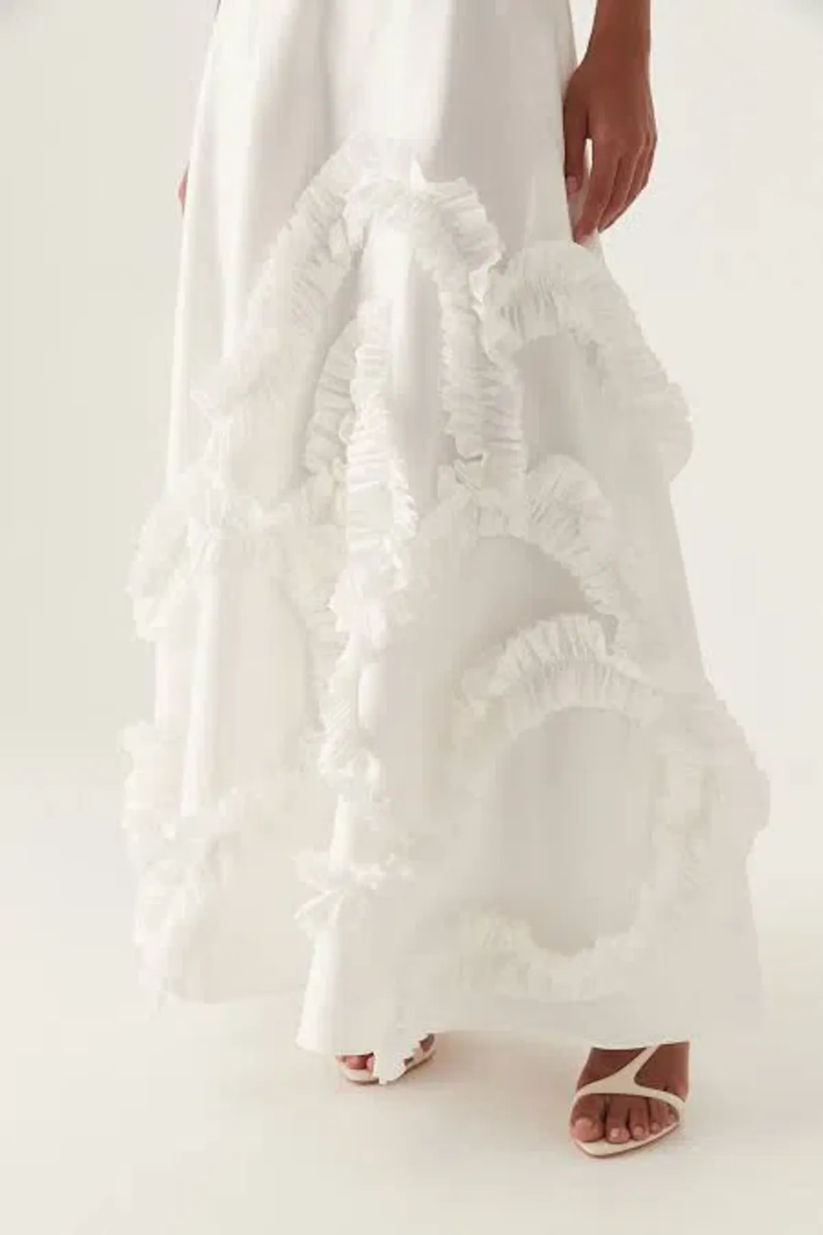 Aje Aurelia Frill Shell Top & Kendra Frill Maxi Skirt Set Ivory Size 8 - Image 2
