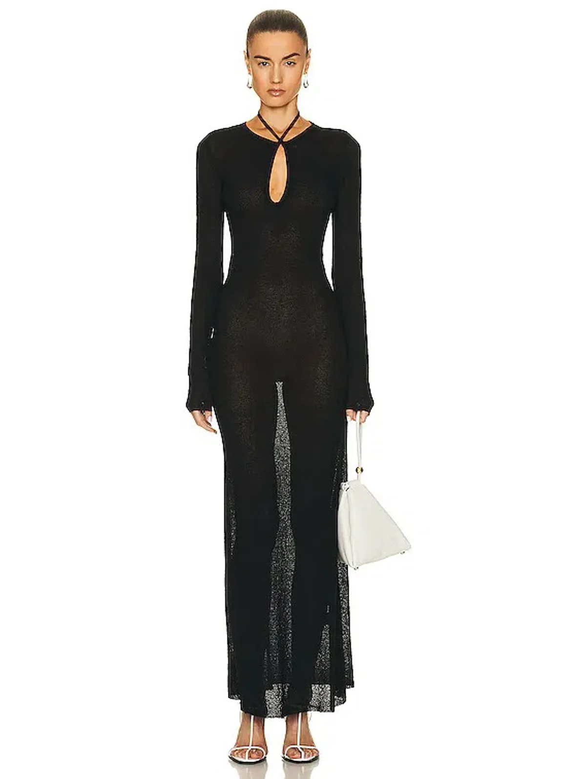 Sir The Label Emmeline Halter Long Sleeve Dress Black Size 6 - Image 1