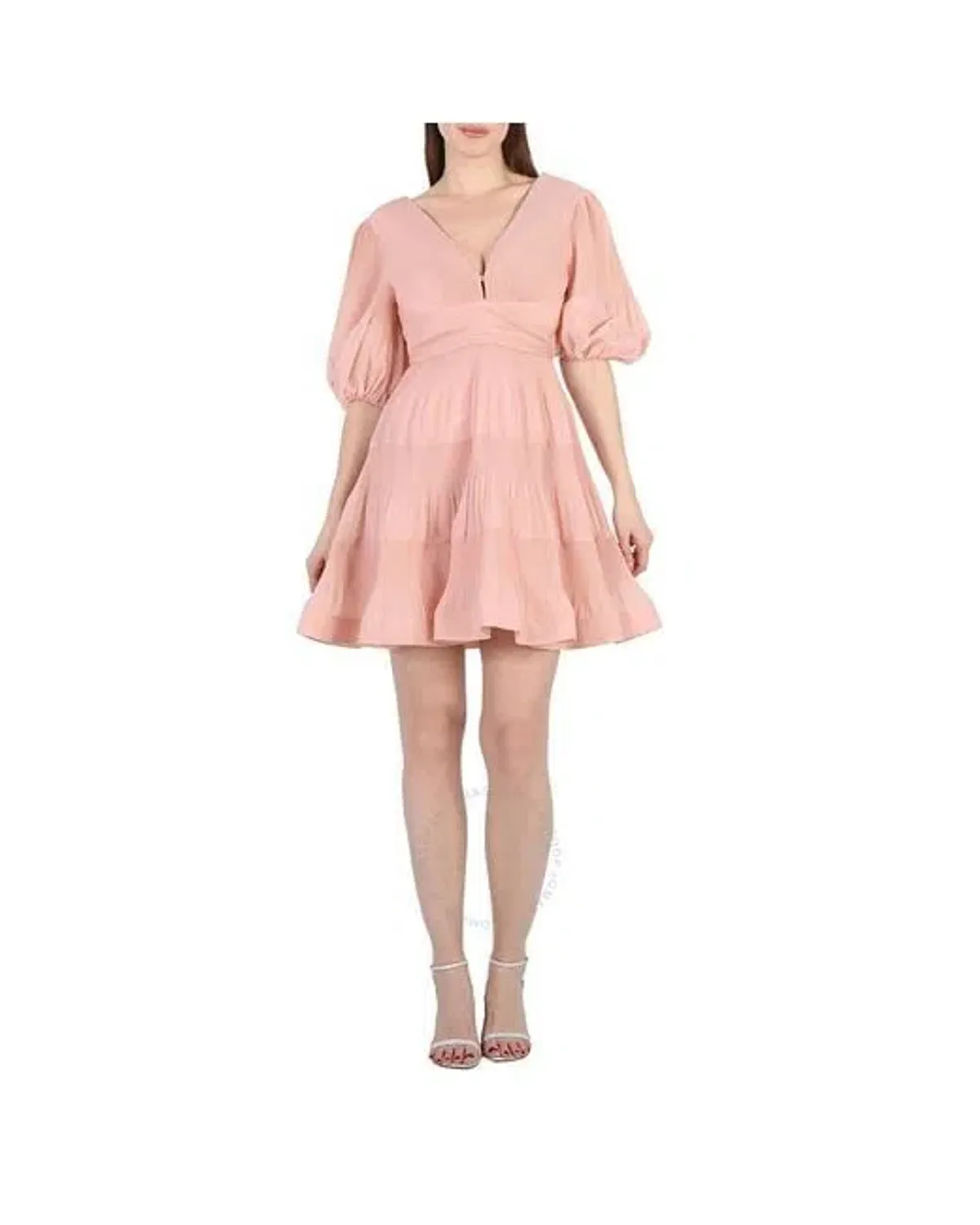 Zimmermann Pleated Mini Dress in Light Peach 0P / AU 6 - Image 1