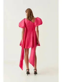 Aje Artista Tulip Sleeve Mini Dress Bougainvillea Red Size 8  for rent on The Volte - image 4