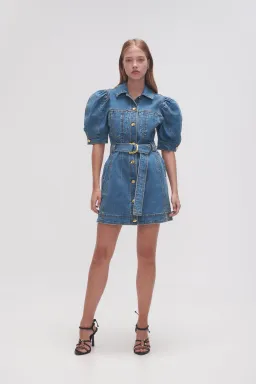 Aje Adriana Puff Sleeve Mini Dress 90s Wash Size 8 for rent on The Volte - image 1