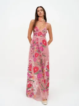 For Love & Lemons Kaylee Maxi Dress Pink Floral Size S / AU 8 for rent on The Volte - image 1