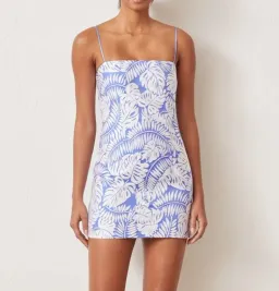 Bec & Bridge Banana Leaf Sleeveless Mini Dress Blue Size 8 for rent on The Volte - image 2