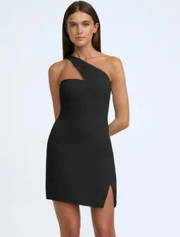 By Johnny Sharp One Shoulder Mini Dress in Black Size L / AU 12 for rent on The Volte - image 5