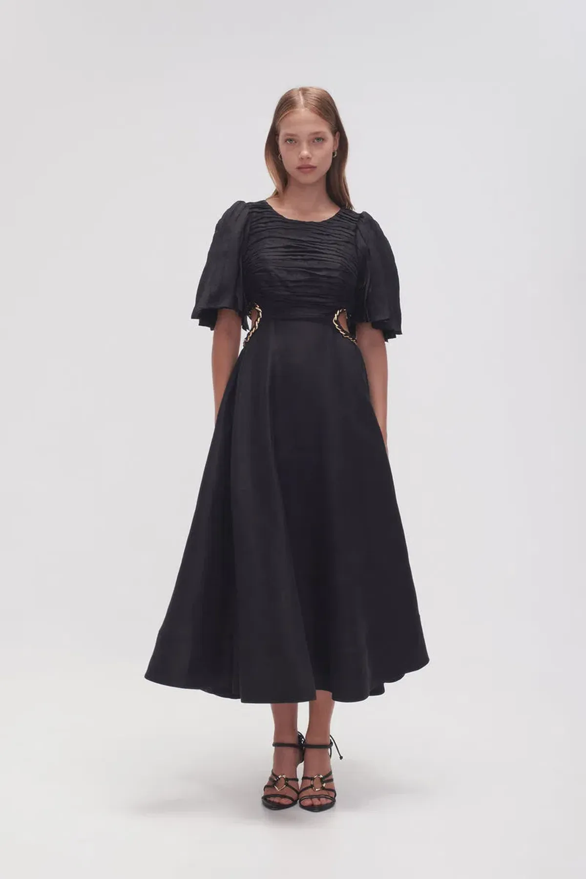 Aje Monica Chainlink Midi Dress Black Size 8 - Image 1
