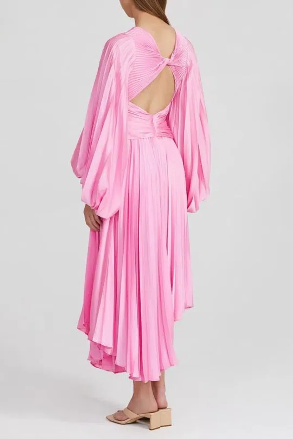 Acler Palms Pleat Dress Confetti Pink Size 8 - Image 3