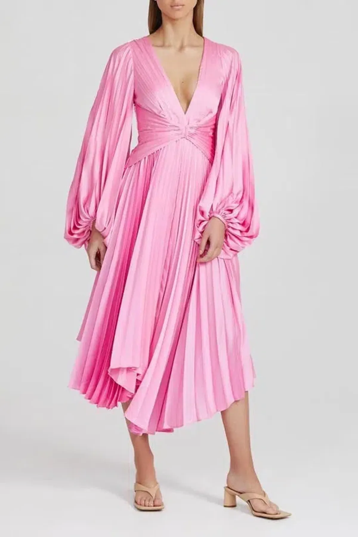Acler Palms Pleat Dress Confetti Pink Size 8 - Image 2